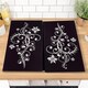 image 5 of GEEZY Glass Chopping Boards Set of 2 Floral Design Heat Resistant Worktop Protectors