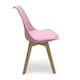 image 6 of 5PCs Dining Set - a White Round Dining Table & Set of 4 White Lorenzo Tulip chairs with Padded Seat | Pink