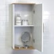 image 3 of Showerdrape Nola Matt White & Bamboo Single Wall Bathroom Cabinet | White | 1