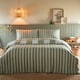 image 2 of Glenmore Check Brushed Cotton Striped Reversible Duvet Cover Set With Pillow Cases | Green | King