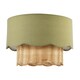 image 3 of Dark Olive Linen Fabric and Natural Rattan Scallop Pendant Lamp Shade Green