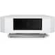 image 5 of Centurion Supports Hampshire Corner-Friendly Gloss White with Black Contrast Beam-Thru Remote Friendly Door 26"-50" Flat Screen TV Cabinet White