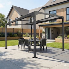 Anthracite Veranda Garden Canopy Retractable Sliding Roof 12.8ft x 10ft