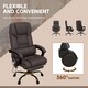 image 7 of Vinsetto 6-Point Massage Office Chair, PU Leather Desk Chair with Adjustable Height and Footrest for Home Office, Brown