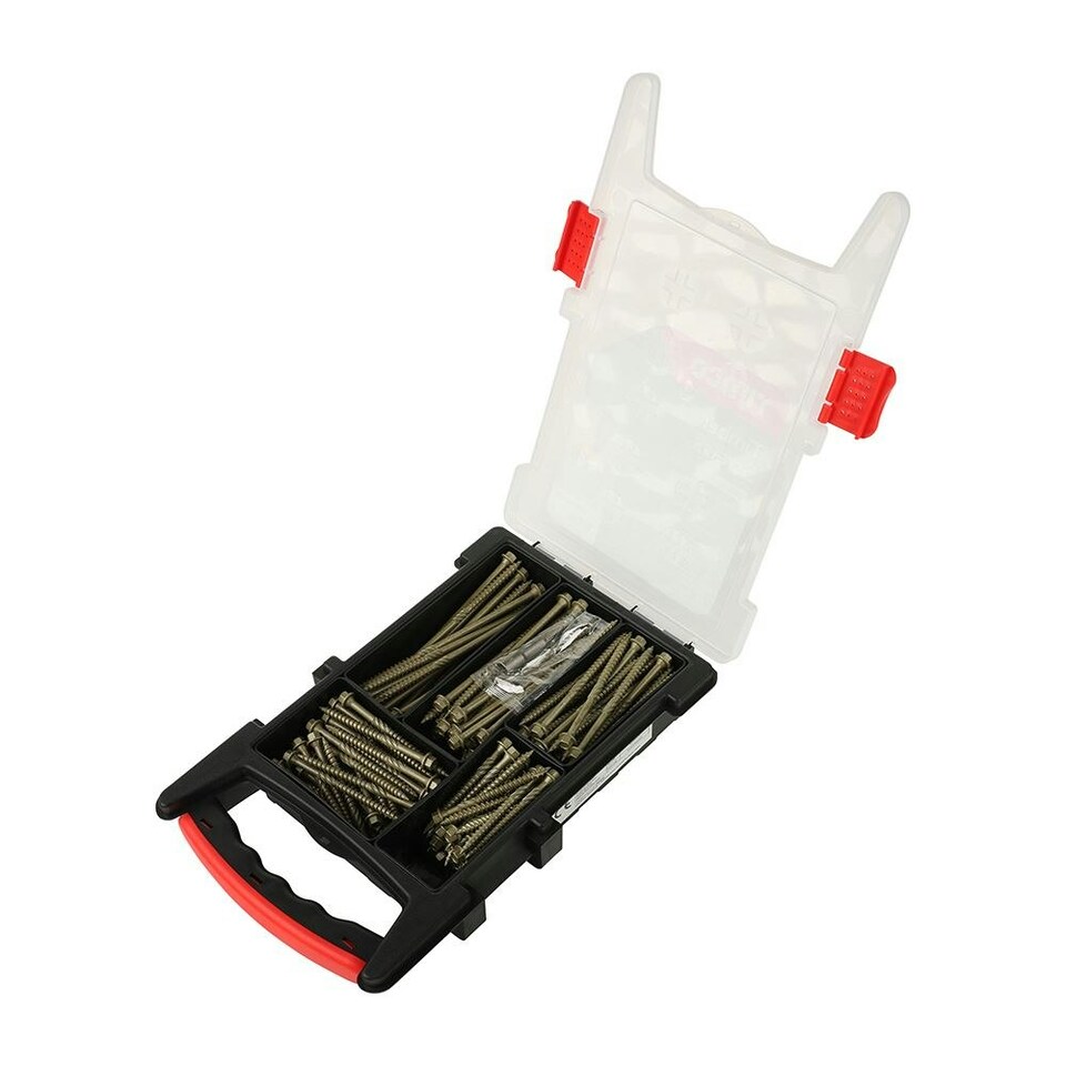 image 1 of Timco - Timber Screws - Hex - Exterior - Mixed Grab Pack - Green (Size 165pcs - 165 Pieces)