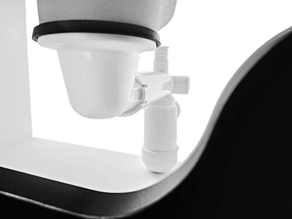 image 1 of Bathroom Sink Waste Kit Space Saving Telescopic with Pop Up Chrome Click Clack Preloc for Full Depth Drawer Vanities
