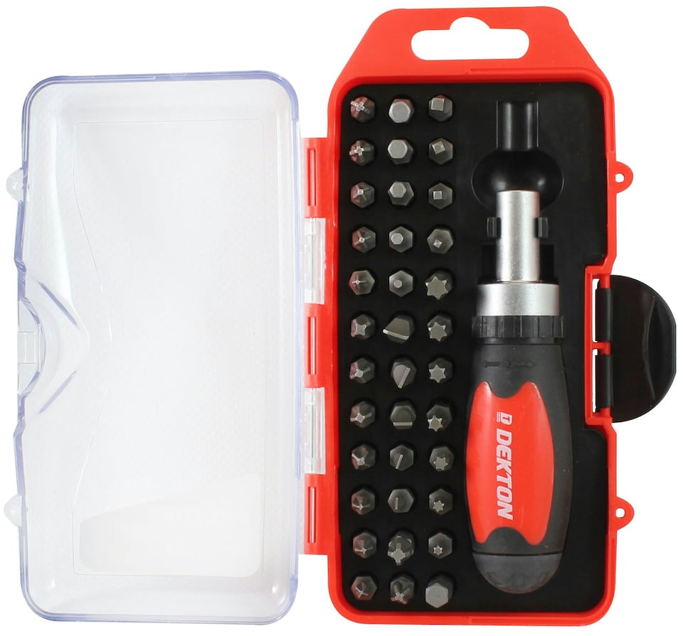image 1 of Dekton 38pc Stubby Ratchet Screwdriver And Bit Set