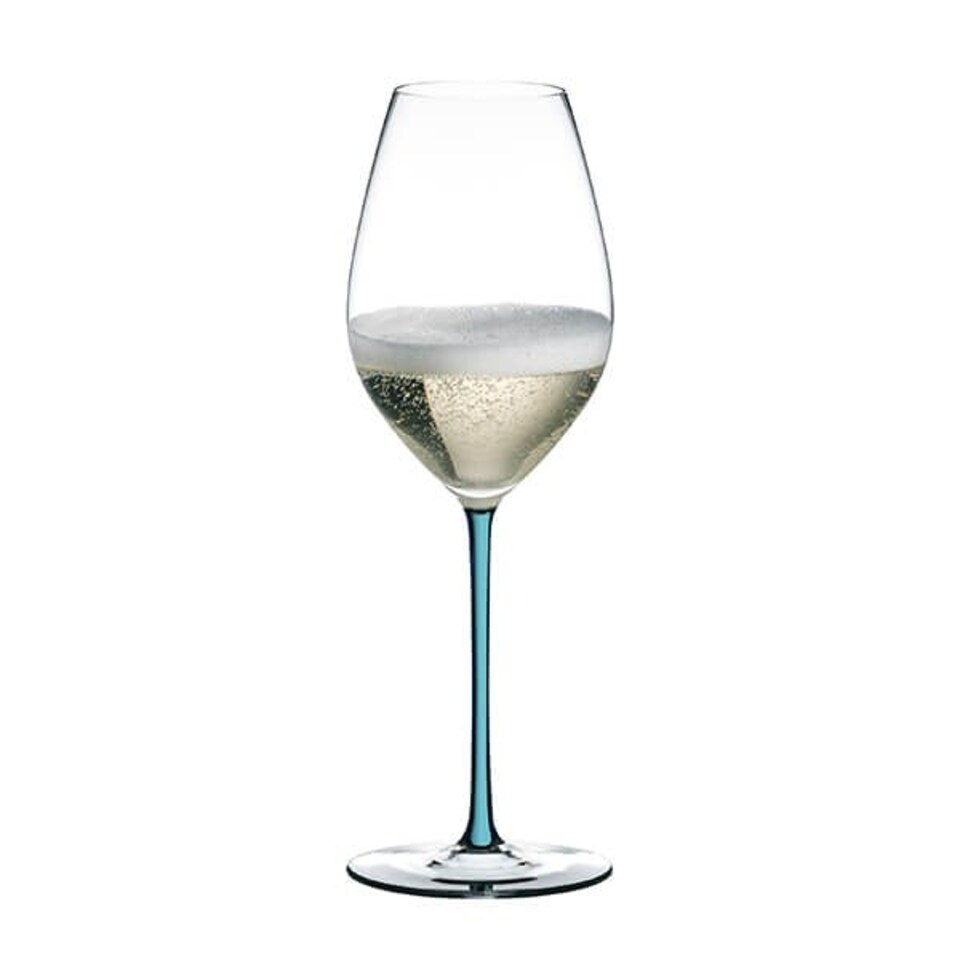 image 1 of Riedel Hand Made Fatto A Mano Champagne Wine Glass Turquoise
