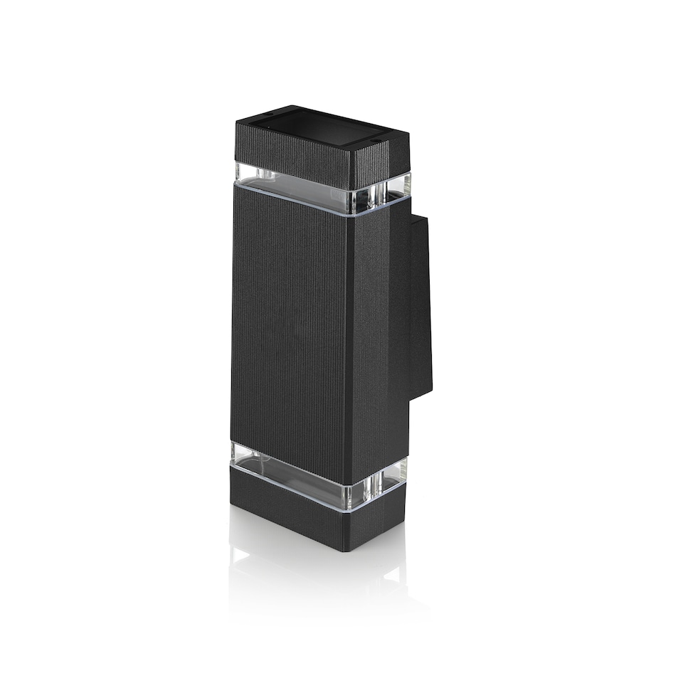 image 1 of Auraglow Outdoor Double Up & Down Wall Light - CHILTON | Grey | Anthracite/Warm White