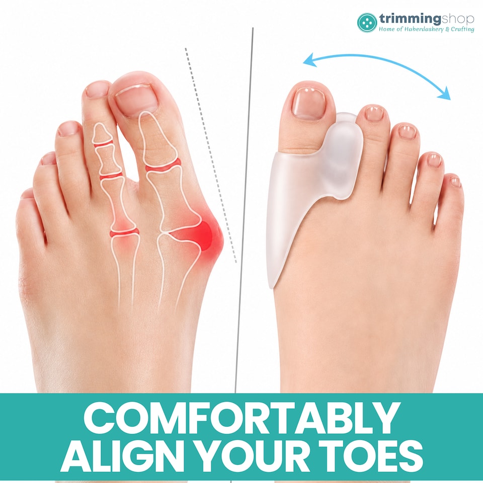 image 1 of Trimming Shop Gel Toe Separators Soft Silicone Toe Spreader Cushions - 2pcs