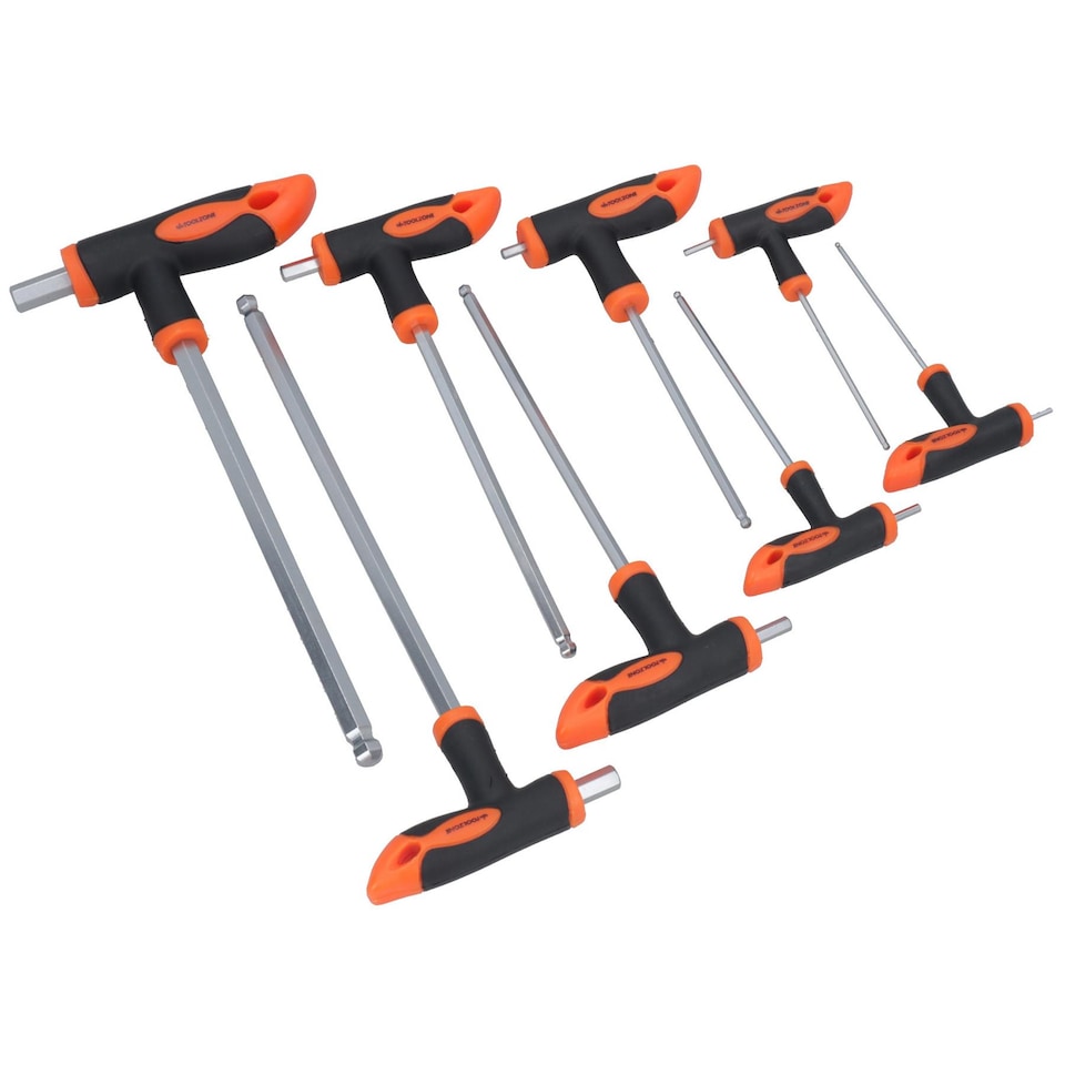 image 1 of 16pc Hex and Star (Torx and Allen) Alan Allan Screwdriver T-Handle Set TE076