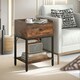 image 6 of Bedside Nightstand Table With Drawer Rustic Brown Brown