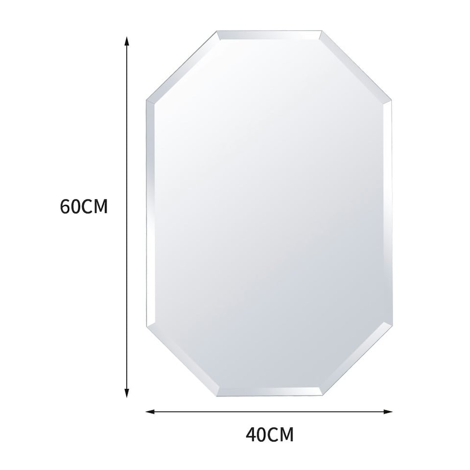 image 1 of Living and Home Wall Mounted Diamond Mirror with Beveled Edge - 40cm x 60cm