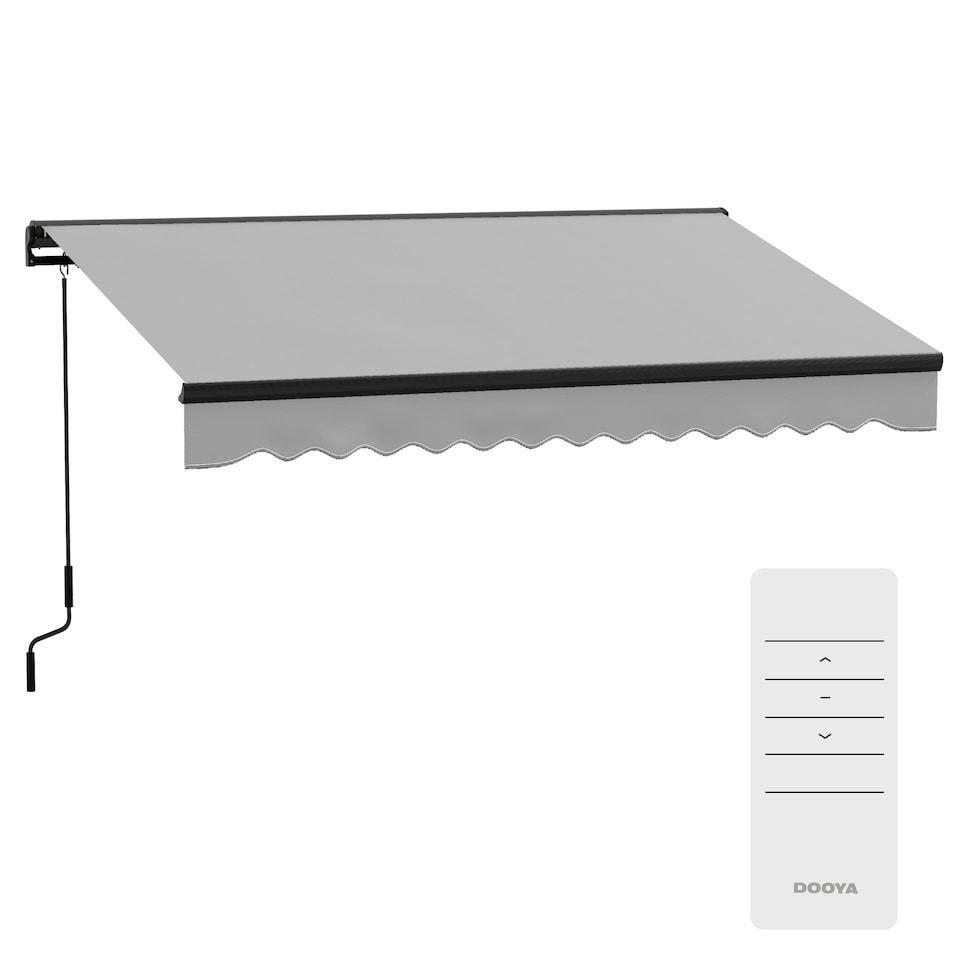 image 1 of Outsunny 3 x 2m Electric Retractable Awning, Aluminium Frame, Light Grey | Grey | 1