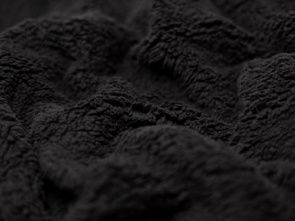Minerva Core Range Black Lambskin Sherpa Fleece Fur Fabric for Dressmaking, Toy Making, 150cm / 59" Wide - per metre