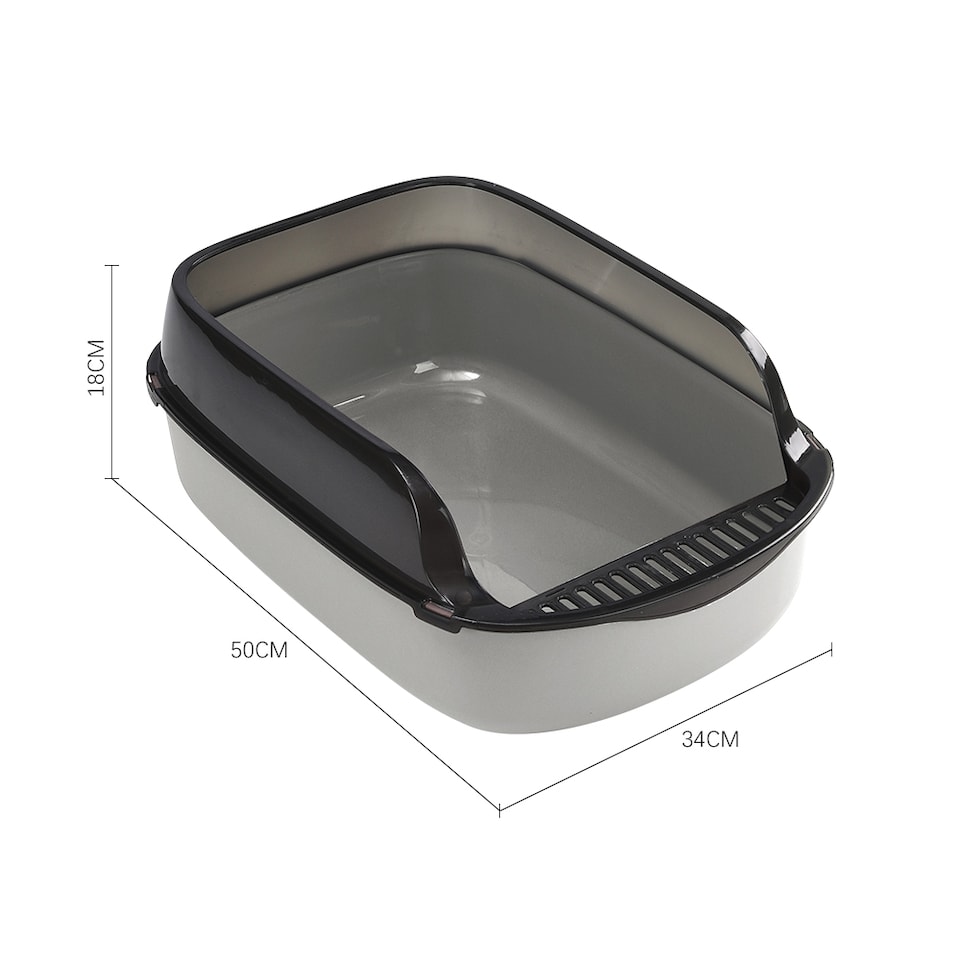 image 1 of Living and Home Large Anti-splashing Detachable Cat Litter Box | Grey