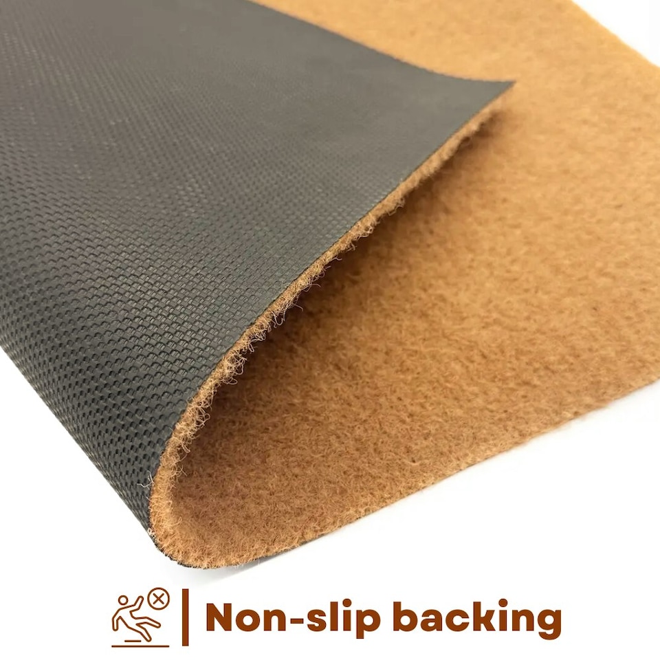 image 1 of Non-Shed Synthetic Coir Doormat - Halfmoon