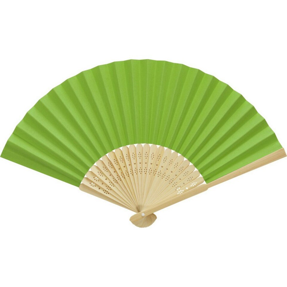 image 1 of Carmen Bamboo Handheld Fan - Green - One Size