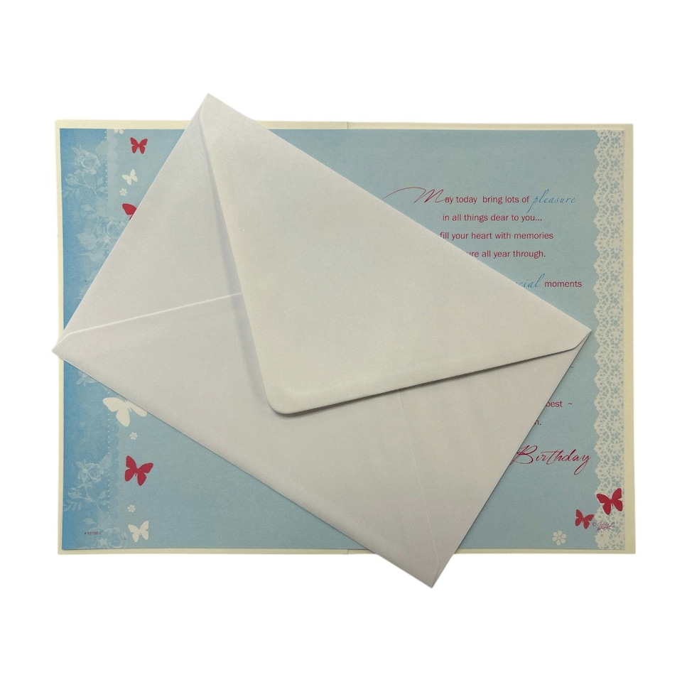 image 1 of Age 80 Floral Design Soft Blue Birthday Card