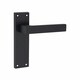 image 4 of Golden Grace 5 Pairs Victorian Straight Delta Door Handles Latch in Matt Black - 150mm x 40mm Backplate Black