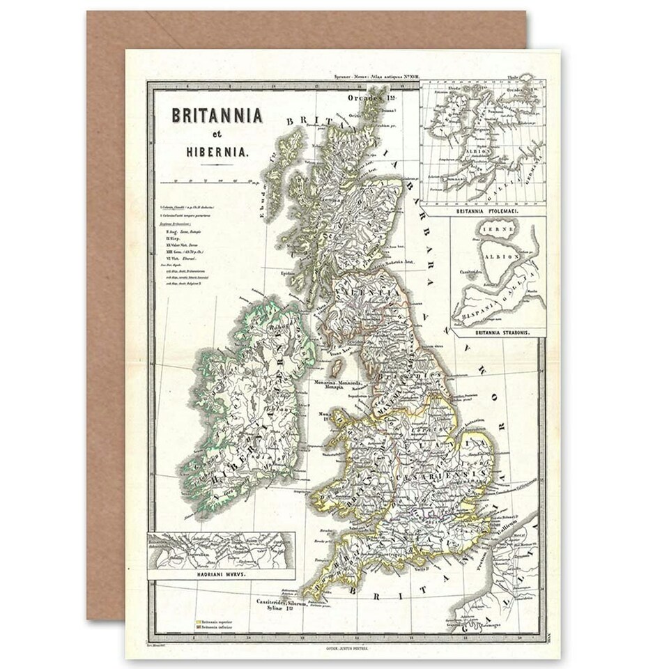 image 1 of 1865 Spruner Map British Isles Britannia England Scotland Card