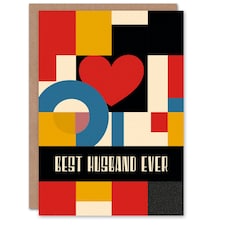 Best Ever Mondrian Design Anniversary Valentines Him Card