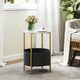 image 5 of COSTWAY Round End Table Small Space 2-Tier Side Table White