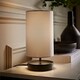 image 2 of ValueLights Francis Pair Black Touch Table Lamps Grey Shades and Bulbs