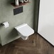 image 3 of Rimless Wall Hung Ceramic Toilet Pan & Soft Close Seat, 355mm