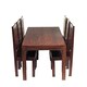 image 4 of Poko Dark Mango 6ft Dining Set with Wooden Chairs