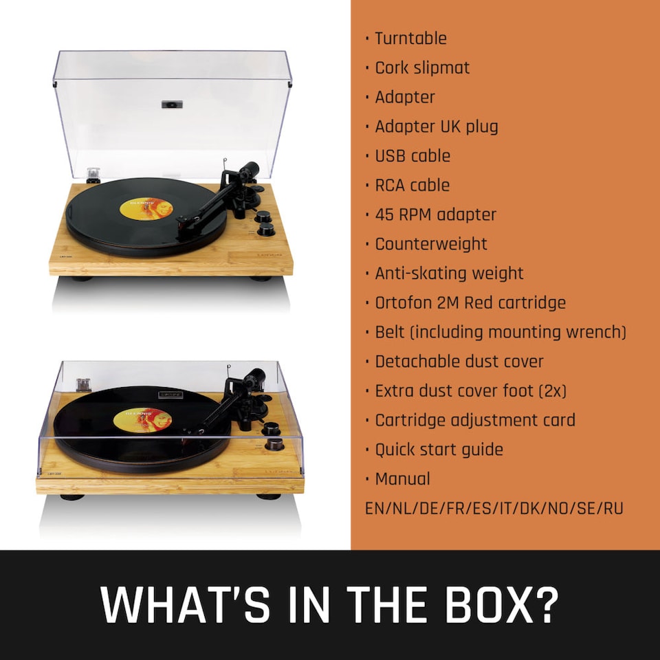 image 1 of Lenco LBT-335BA - Turntable with Bluetooth transmission, Bamboo