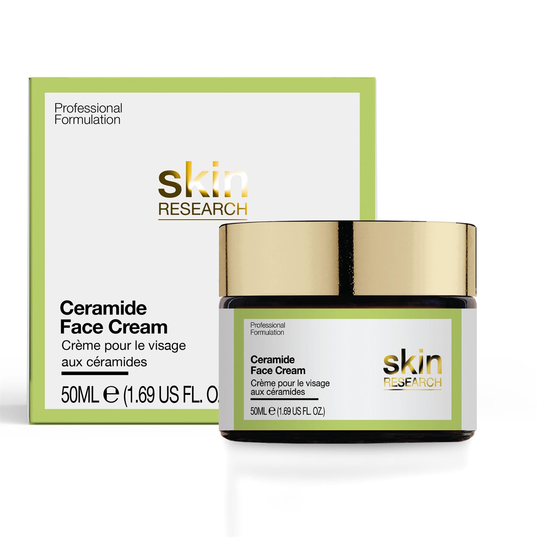 Skin Research Advanced Anti-Ageing Ceramide Face Cream 50ml for Loss of Firmness, Fine Lines, Wrinkles