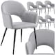 image 1 of Dining Chair Sasha- padded armchair in velvet look, continuous backrest - Set of 6 Grey | Light Grey