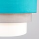 image 3 of ValueLights Aztec 3 Tier Teal Fabric Ceiling Light Shade | Blue