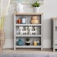 image 3 of Grey Oak Low Bookcase Display Unit 3 Bookshelves DVD Storage Two Tone