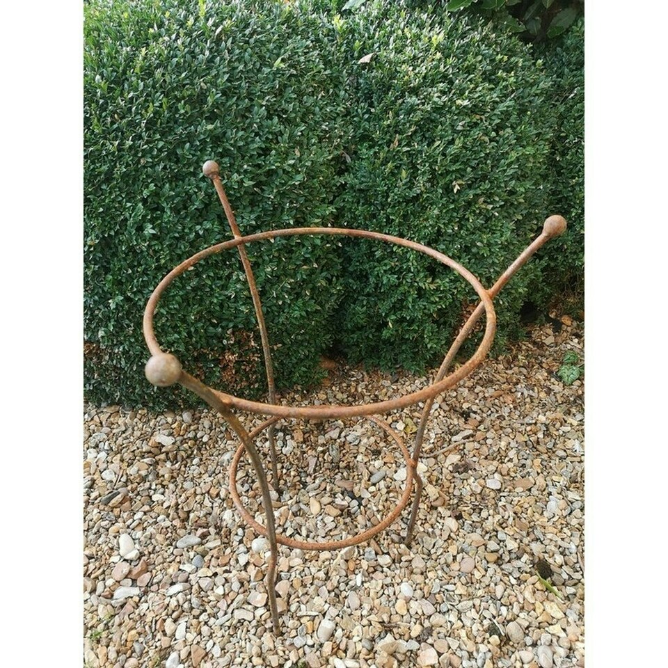 image 1 of Chelsea Range (Small) Peony Plant Support - L43.2 x W43.2 x H64.7 cm - Bare Metal/Ready to Rust