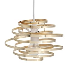 First Choice Lighting Gold Metal Swirl Easy Fit Light Shade Gold