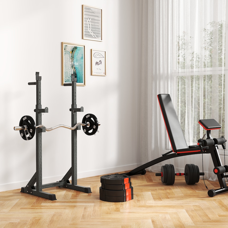 image 1 of SPORTNOW Weight Plates Set for Home Gym, 2 x 10kg, 2 x 5kg, Black | Black | Black