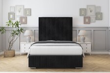 Sloomy Langston Black Naples Deep-Sided Bed Frame With 50" Upholstered Headboard 4'6 Double