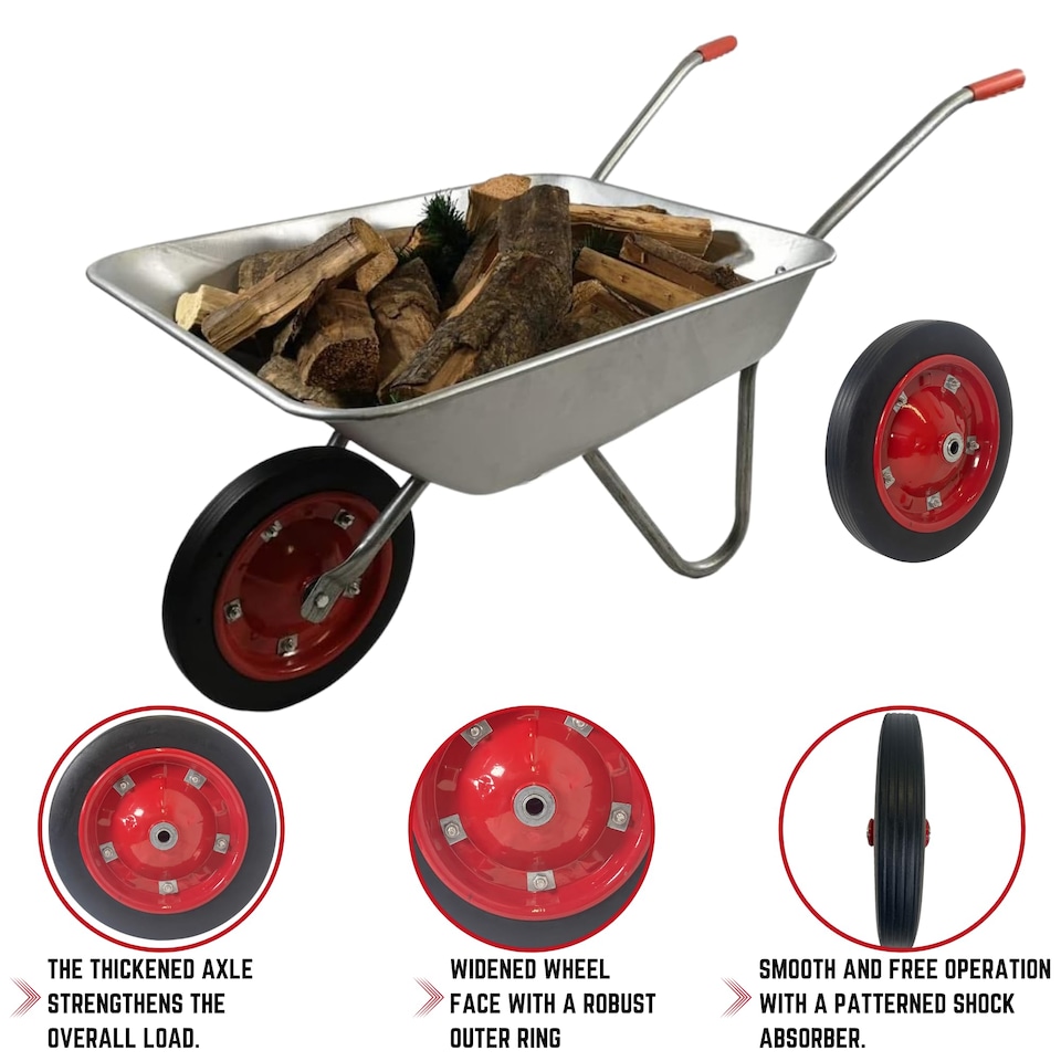 image 1 of Replacement 13" x 3" Puncture Proof / Solid Wheelbarrow Wheel With Axle