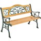 image 1 of Garden Bench Kathi - 2-seater, wood, cast iron, 124 x 60 x 83 cm | Brown | brown | 1