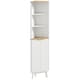 image 1 of HOMCOM Slim Bathroom Cabinet, Bathroom Storage Cabinet with Doors, White | White