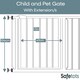 image 3 of Bettacare Child and Pet Gate, 87.9cm - 95.5cm, Slate Grey, Extra Tall Gate 104cm in Height, Pressure Fit Stair Gate, Baby Gate and suitable for Dog Gate or Pet Barrier, Easy Installation