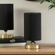 image 2 of ValueLights Pair Francis Gold Touch Table Lamps Black Shades