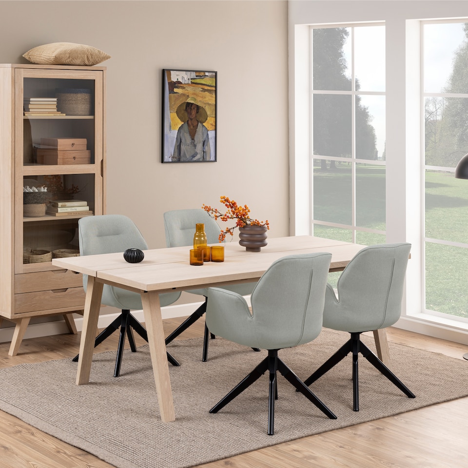 image 1 of A-Line Rectanglar Dining Table in White Oak