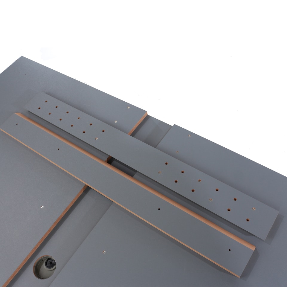 image 1 of Lido TV Display Wall Panel - Extendable or Fixed Media Panel with Adjustable Shelf for TVs