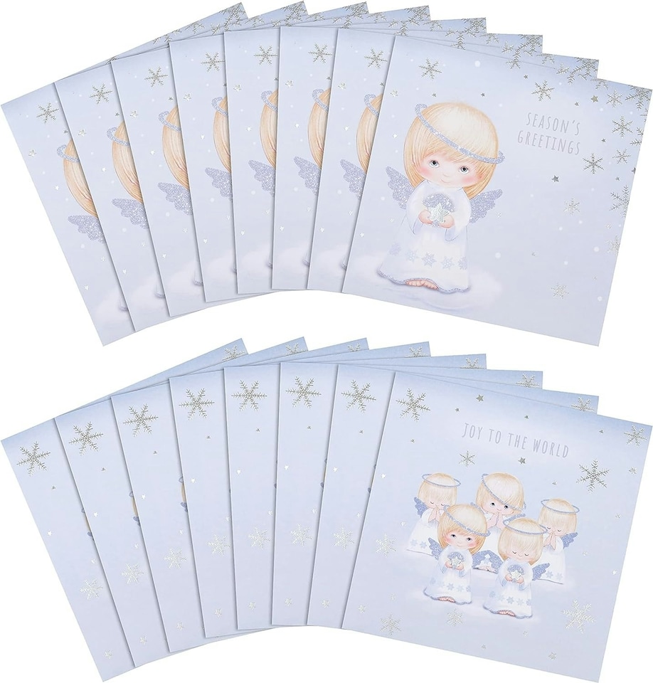 image 1 of Festive Angel 2 Designs Pack of 16 Boxed Charity Christmas Cards