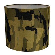 Stylish Green and Black Army Camouflage Drum 10 Inch Lampshade for Table or Pendant | Green