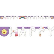 Peppa Pig Letters Birthday Banner - Multicoloured - One Size