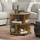 image 7 of Industrial 3 Tier Rolling Coffee Table Rustic Brown Brown
